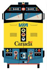 2025 Contemporary Canadian Poster, Train print series - VIA No. 6440 (Artist Signed)